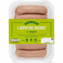 by Amazon 6 Plant Based Gluten Free Sausages, Currently priced at £2.50